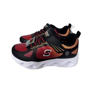 S Sport by Skechers Mason Boys Light Up Sneakers Black Red Orange Size 13 NEW